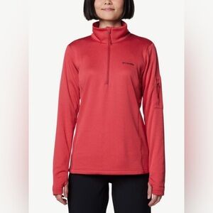 Columbia Park View Grid Fleece Long-Sleeve Half-Zip in the color Daredevil